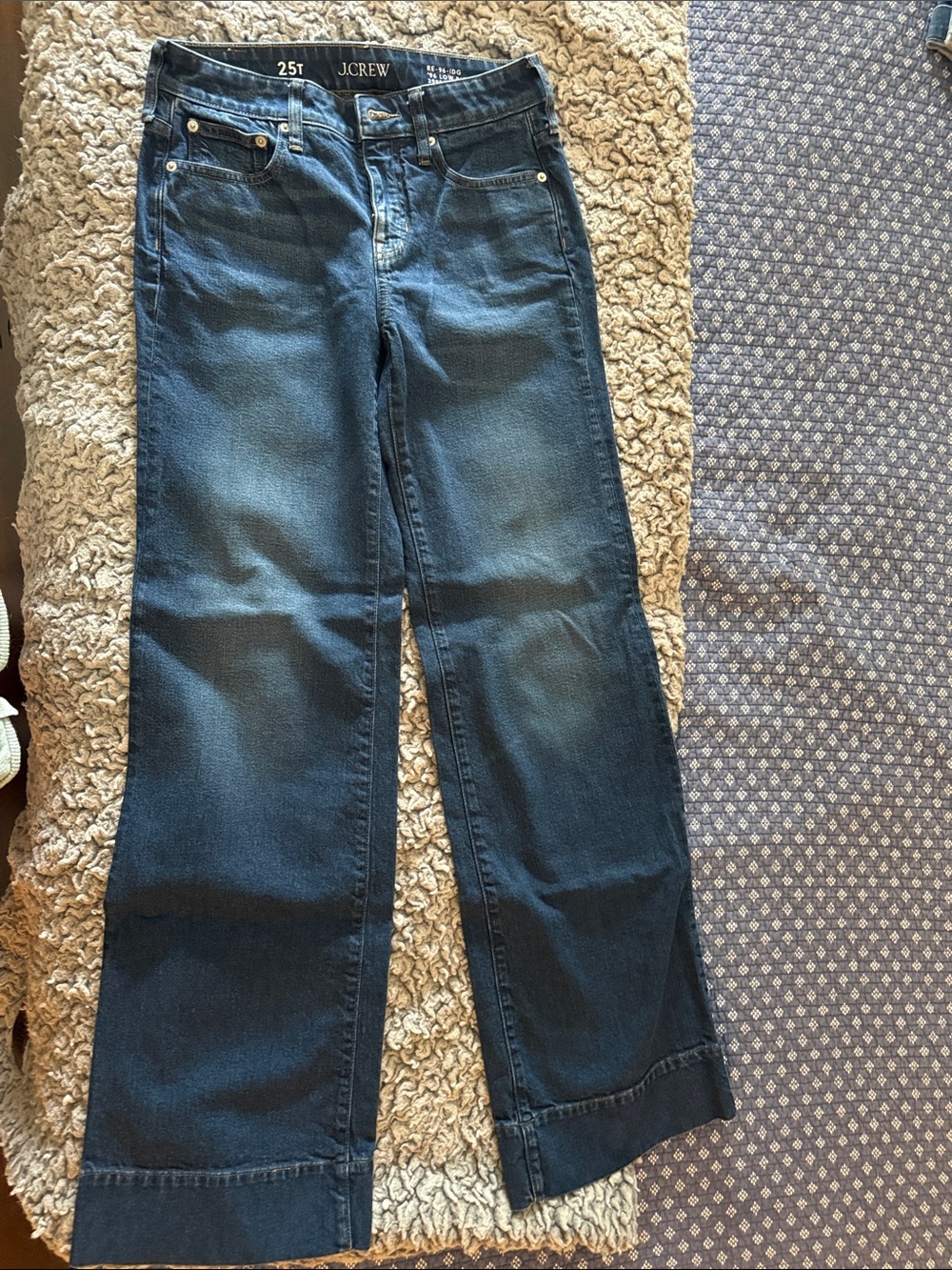 J. Crew Dark Blue Wide-Leg Jeans